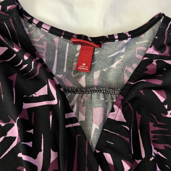 Merona Sleeveless Patterned Black & Purple Flowy Dress - Picture 6 of 13